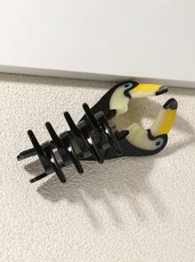 1入組可愛黑色大巨嘴鳥爪夾醋酸纖維素小鳥髮夾女式強力大爪夾