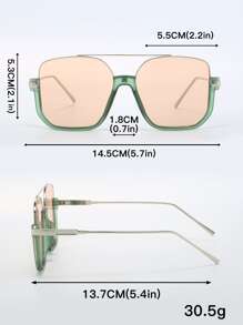 1pair Oversized & Retro Fashion Glasses For Women Beach Accessories For Women Glasses Shades Basics Fall Winter Women Outfits Clothes Business Casual Gifts For Summer Beach Vacation,Outdoor,Travel - xanh quân đội - Xem 4