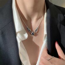 1 st Regenboog kristal Geometrisch Hart Vleugel Kroon Ketting met hanger