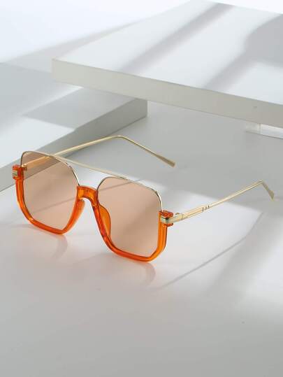 1 Çift Kadın Büyük Boy Retro Vintage Moda Gözlükler Kadınlar İçin Plaj Aksesuarları Gözlükler Temel Sonbahar Kış Kadın Kıyafetleri Giysiler İş Günlük Hediyeler İlkbahar Yaz Yaz İçin Parlak Renkler Plaj Tatili, Açık Hava, Seyahat Okul Dönüşü İçin Hazır Stil