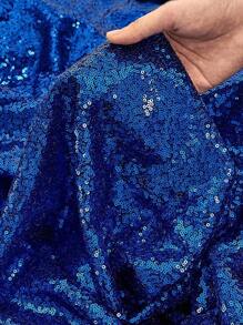 2片装宝石蓝亮片派对背景帘，生日派对装饰，生日横幅，生日背景幕布，生日派对用品，可重复使用，适用于家居装饰、婚礼、婴儿派对，搭配金属拱门支架，永不过时的闪亮背景幕布。 - 寶藍色 - 查看 4