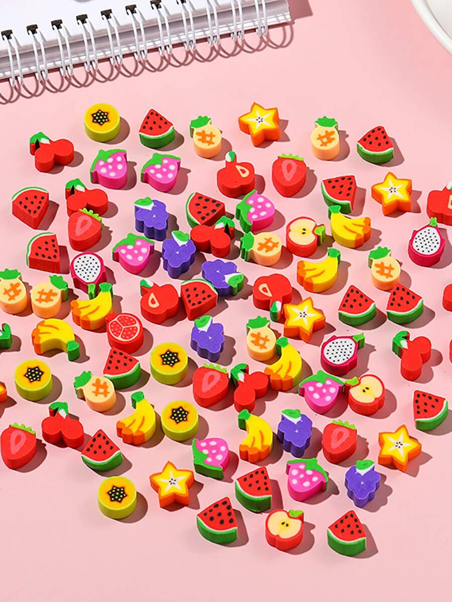 1 gói khoảng 100 cục tẩy hình trái cây mini hoạt hình Quà tặng văn phòng phẩm sáng tạo Đồ dùng học tập Phần thưởng trong lớp dành cho học sinh (Mẫu ngẫu nhiên) tẩy bút chì thích hợp làm quà tặng trong bữa tiệc, làm quà tặng và phần thưởng bài tập về nhà ở trường - Nhiều màu - Xem 1