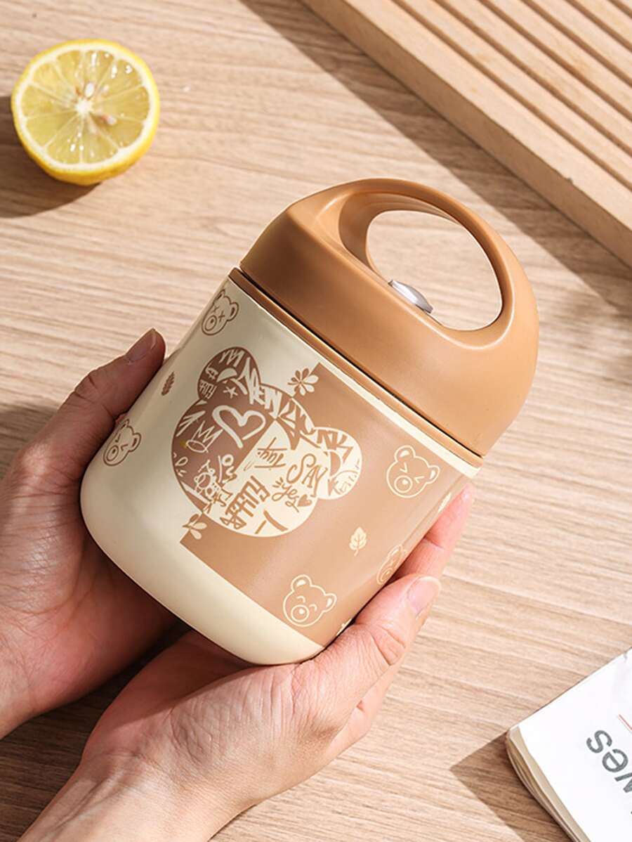 1pc Small 304 Stainless Steel Insulated Cup Food For Soup & Rice Dish