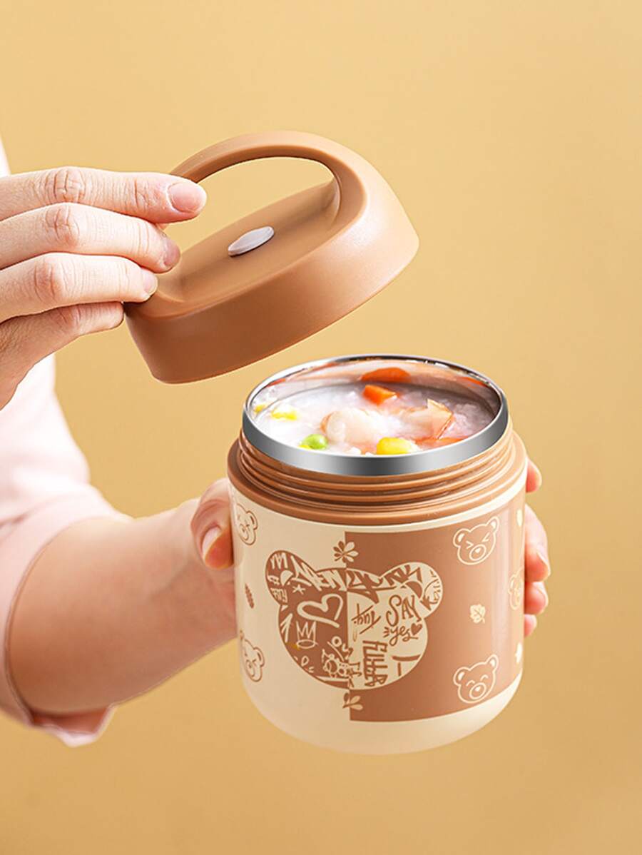 1pc Small 304 Stainless Steel Insulated Cup Food For Soup & Rice Dish