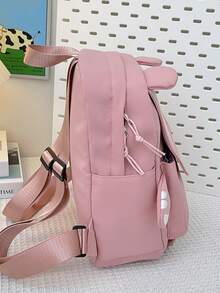 Niños Mochila clásica con dibujos animados de robot con estampado dulce - Rosa - Ver 2