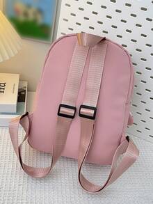 Niños Mochila clásica con dibujos animados de robot con estampado dulce - Rosa - Ver 3