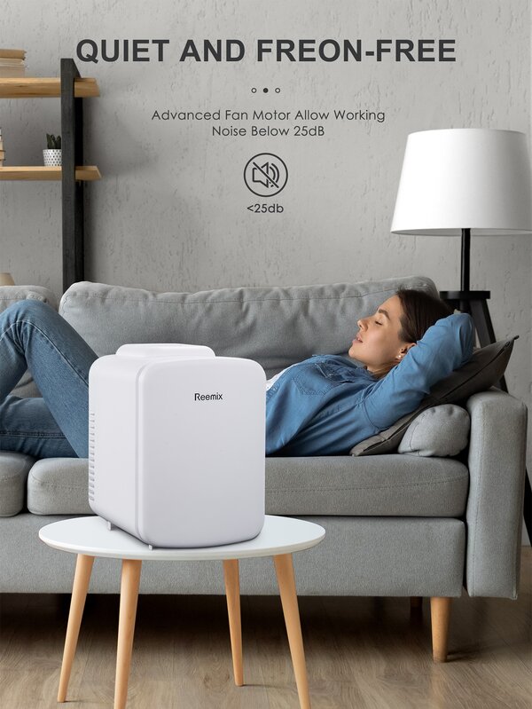 Reemix Mini Fridge, 3.7 Liter/6 Can Portable Cooler and Warmer Personal