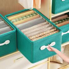 Clothes & Pants Storage Box Fabric Wardrobe Organizer Basket, Foldable Quilt Storage Solution For Home - Beige - View 1