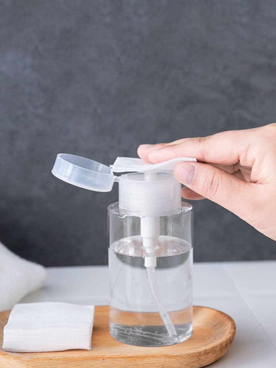 1入組PP乳液分配器,極簡透明便攜乳液瓶適合旅行 - 白色 - 查看 1