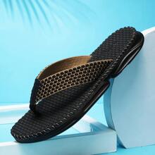 Dép xỏ ngón mùa hè cho nam, Giày đi biển chống trượt ngoài trời, Dép xăng đan thời trang thường ngày, Dép đi trong nhà - màu đen - Xem 2