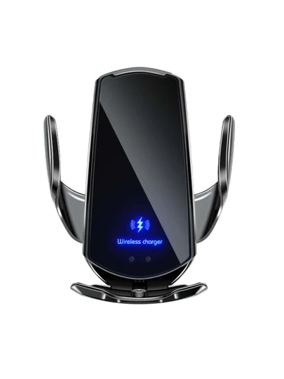 AmSengo 15W Qi automatisk induktions trådlös billaddare lämplig för trådlösa laddningsaktiverade smartphones, kompatibel med iPhone 16/15/14/13/12/11, Galaxy-serien, telefonhållare, induktionslåsning på baksidan, smart laddare övertemperaturskydd, kortslutningsskydd, överladdningsskydd, karossskydd, hanterar enkelt komplexa vägförhållanden, lämplig för bilar, kan vara en julklapp, biltillbehör