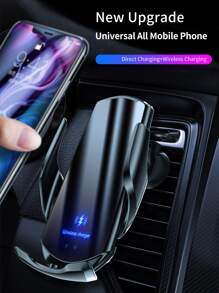 AmSengo 15W Qi Automatic Induction Wireless Car Charger Suitable For Wireless Charging Enabled Smartphones, Compatible With IPhone 16/15/14/13/12/11, Galaxy Series, Phone Holder, Back Induction Unlock, Smart Charger Over-Temperature Protection, Short-Circuit Protection, Over-Charging Protection, Front Body Protection, Easily Handle Complex Road Conditions, Suitable For Cars, Can Be A Holiday Gift - Black - View 3