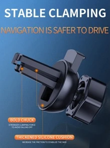 AmSengo 15W Qi Automatic Induction Wireless Car Charger Suitable For Wireless Charging Enabled Smartphones, Compatible With IPhone 16/15/14/13/12/11, Galaxy Series, Phone Holder, Back Induction Unlock, Smart Charger Over-Temperature Protection, Short-Circuit Protection, Over-Charging Protection, Front Body Protection, Easily Handle Complex Road Conditions, Suitable For Cars, Can Be A Holiday Gift - Black - View 7
