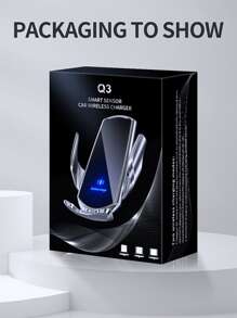 AmSengo 15W Qi Automatic Induction Wireless Car Charger Suitable For Wireless Charging Enabled Smartphones, Compatible With IPhone 16/15/14/13/12/11, Galaxy Series, Phone Holder, Back Induction Unlock, Smart Charger Over-Temperature Protection, Short-Circuit Protection, Over-Charging Protection, Front Body Protection, Easily Handle Complex Road Conditions, Suitable For Cars, Can Be A Holiday Gift - Black - View 11