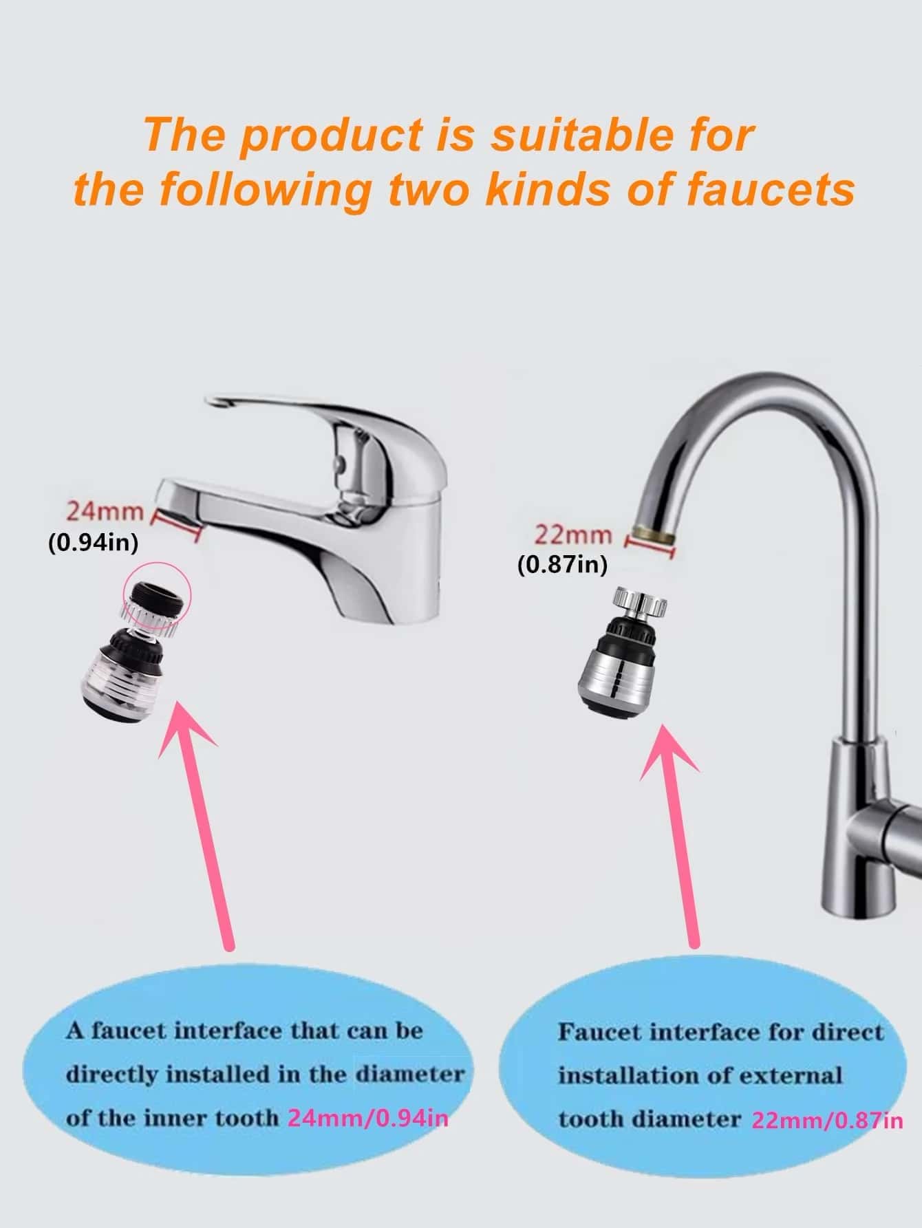 1pc Stainless Steel Faucet Extender, Minimalist Silver Splashproof