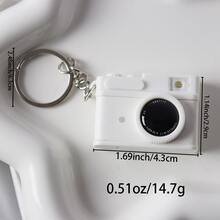 1 pieza/paquete brillante & vintage mini cámara Llavero colgante para Decoración - Camara blanca con llavero - Ver 3