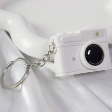 1 pieza/paquete brillante & vintage mini cámara Llavero colgante para Decoración - Camara blanca con llavero - Ver 2
