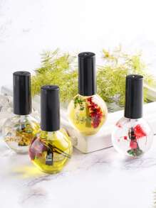 FULL BEAUTY 4 件裝指甲角質層油 15 毫升植物乾花營養油保濕防倒刺指甲邊緣手指指甲護理工具 - 彩色 - 查看 5