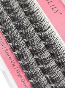 Cluster Eyelashes,1 Box Of 3 Rows Of 12Mm Segmented False Eyelashes Fake Eyelashes Volumized Eyelash Extension Lash Cluster Gift For Women & Girl Lash Clusters,Eye Lash Clusters,Individual Eyelashes,Lashes,Fake Lashes - Black - View 3