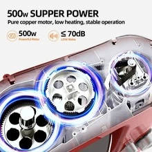 件立式攪拌機，6 速傾斜頭電動食物攪拌機，附麵團鉤和攪拌器，適用於廚房 - 紅色 - 查看 3