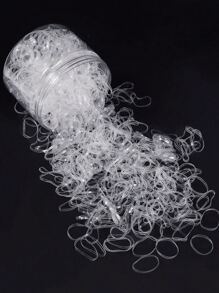 1000入組實色無縫一次性彈性髮圈，極具彈性，不損害頭髮，適用於盤辮或鬢馬尾