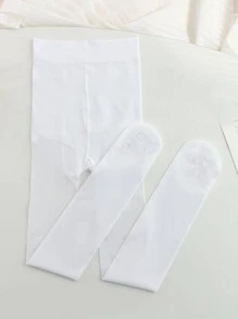 1 đôi quần bó họa tiết chân bé gái cho cuộc sống hàng ngày - trắng - Xem 2