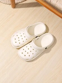 Zuecos blancos ahuecados para mujer, zuecos ventilados respirables para el desgaste al aire libre - Blanco - Ver 2