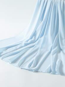 1pc Women Solid Casual Scarf For Daily Decoration Women Wrap Accessories Women - Baby Blue - View 3
