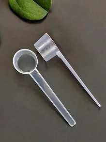 10pcs 20G Spoon 40Ml Flat-Bottomed Spoon Measuring Spoon With Scale Transparent Plastic Measuring Spoon