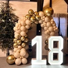 Decoración De Globos Dorados Metálicos - Dorado - Ver 4