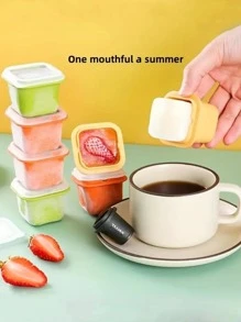 6入組家用的冰塊模具,夏天冰塊托盤,單方形冰盒,快冷凍簡單的釋放冰塊模具 - 彩色 - 查看 5