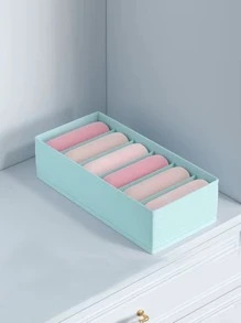 1 件装纯色内衣收纳盒，米色无纺布袜子收纳盒，衣柜内衣、胸罩、袜子、领带、丝巾收纳盒，衣柜收纳收纳盒万圣节装饰万圣节服装秋季装饰节日装饰 - 藍色 - 查看 4