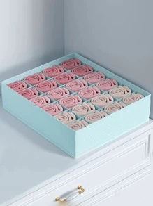 1 件装纯色内衣收纳盒，米色无纺布袜子收纳盒，衣柜内衣、胸罩、袜子、领带、丝巾收纳盒，衣柜收纳收纳盒万圣节装饰万圣节服装秋季装饰节日装饰 - 藍色 - 查看 6