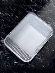 1 pieza medio cerrado Arenero para gato extra grande tamaño con antisalpicaduras diseño gato arena Caja para gatos - Blanco - Ver 5