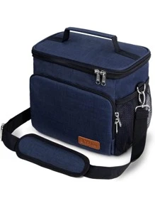 Tiblue Insulated Lunch Bag For Women/Men - Reusable Lunch Box For Office Work School Picnic Beach - Leakproof Freezable Cooler Bag With Adjustable Shoulder Strap For Adult - Màu xanh hải quân - Xem 1