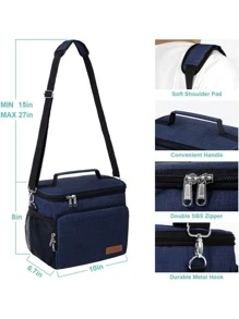 Tiblue Insulated Lunch Bag For Women/Men - Reusable Lunch Box For Office Work School Picnic Beach - Leakproof Freezable Cooler Bag With Adjustable Shoulder Strap For Adult - Màu xanh hải quân - Xem 2