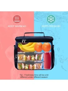 Tiblue Insulated Lunch Bag For Women/Men - Reusable Lunch Box For Office Work School Picnic Beach - Leakproof Freezable Cooler Bag With Adjustable Shoulder Strap For Adult - Màu xanh hải quân - Xem 4