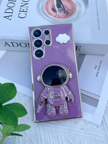 卡通宇航員裝飾手機殼帶底座 - 紫色 - 查看 7