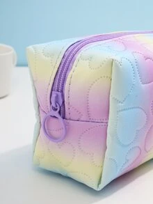 化妝包,彩虹心圖案防水和大容量八角形化妝包口紅殼套收納袋旅行化妝包 - 彩色 - 查看 4