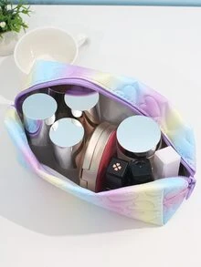 化妝包,彩虹心圖案防水和大容量八角形化妝包口紅殼套收納袋旅行化妝包 - 彩色 - 查看 2