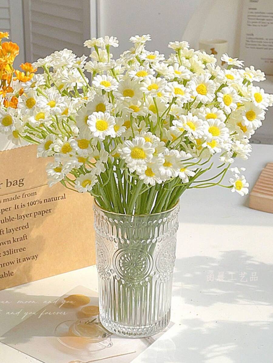 12入組人造雛菊，塑料浪漫人造花家居裝飾 - 彩色 - 查看 1