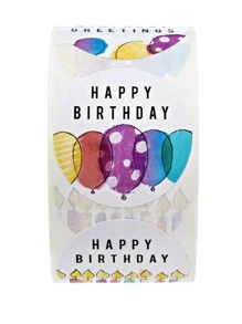 500pcs Happy Birthday Stickers For Party Decoration, Envelope Sealing, Labels, Gift Packaging, Stickers, Greeting Cards - Multicolor - View 4