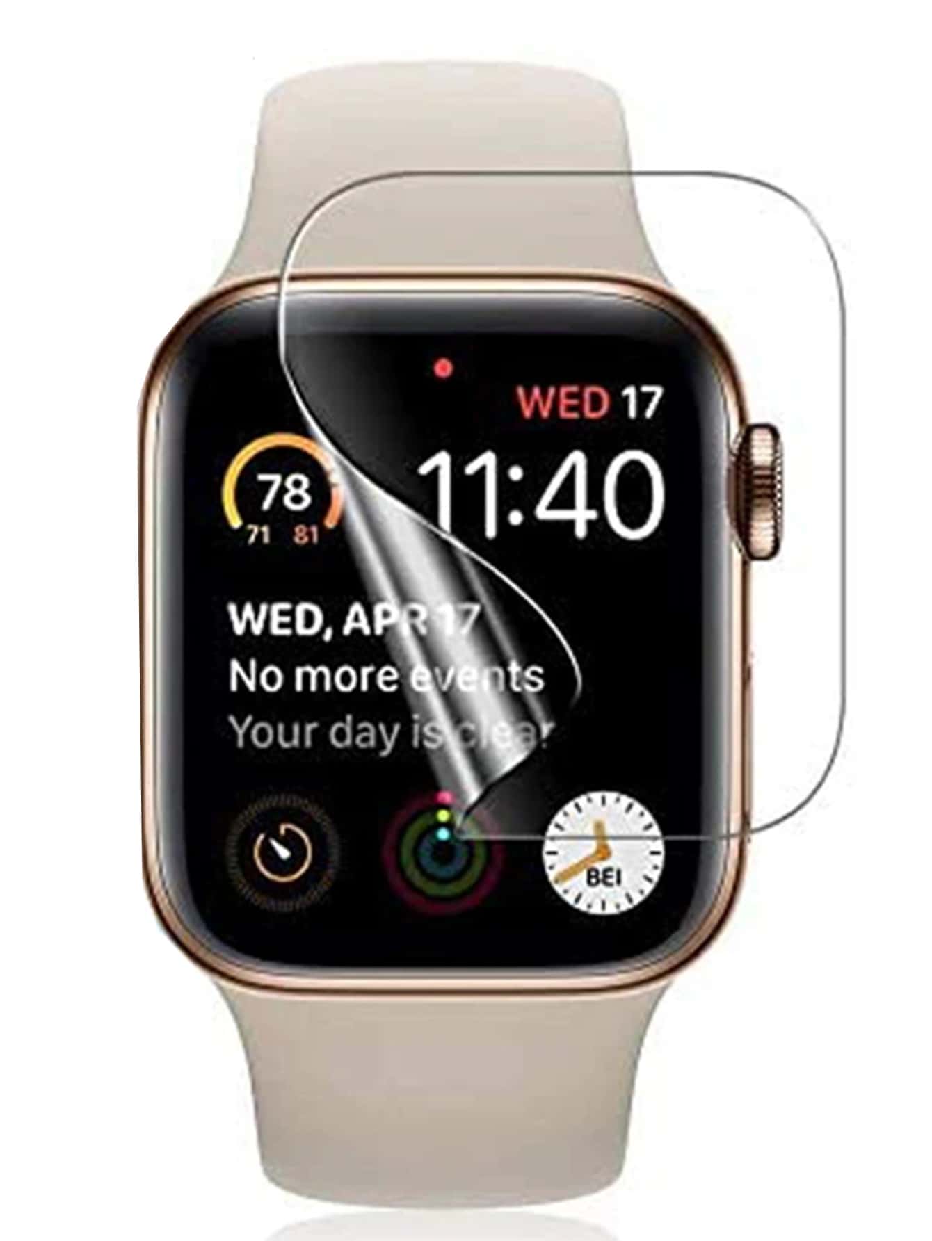1pc Watch Screen Protector Film Compatible With Apple Watch, Compatible With Apple Watch Series Ultra/Se/8/7/6/5/4/3/2/1, Compatible With Apple Watch 49mm/44mm/45mm/38mm/41mm/40mm/42mm, Smart Watch Accessories - Clear - View 1