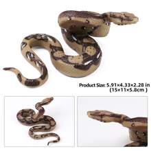 1 pieza realista falso Juguete caucho serpiente figura para broma Accesorios falso serpiente con pájaros con , figuritas - Gris - Ver 2