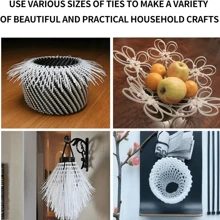 100入組塑料尼龍紮線帶帶安全鎖設計適用於戶外柵欄,金屬絲管理,聖誕彩燈裝飾