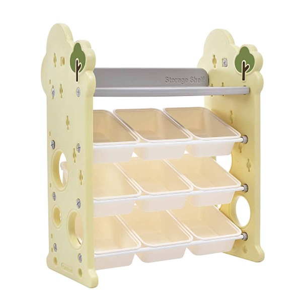 Multifunctional Bookshelf with Toy Storage Organizer with 9 Bins,Toy