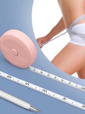 2入組/套新款可愛迷你柔軟卷尺,1.5m自動可伸縮塑膠卷尺適用於身體測量