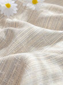 1pc Linen Sofa Throw Cover, Simple Style Dust Cover Anti-Cat Scratch Sofa Blanket, Ins Aesthetic