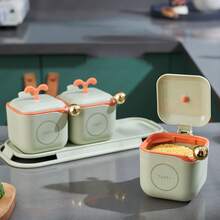 4pcs Creative Seasoning Jars With Condiment Scoop Spice Jars - Multicolor - View 3