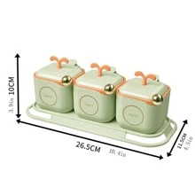 4pcs Creative Seasoning Jars With Condiment Scoop Spice Jars - Multicolor - View 2